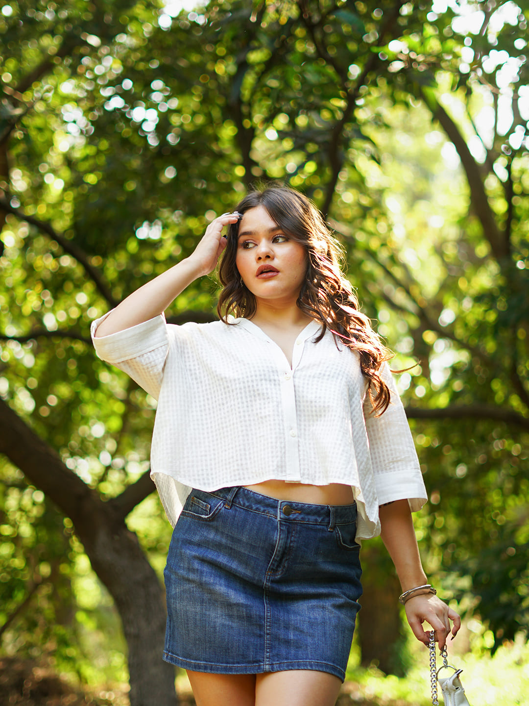 04 khadi oversized cropped shirt white front 1