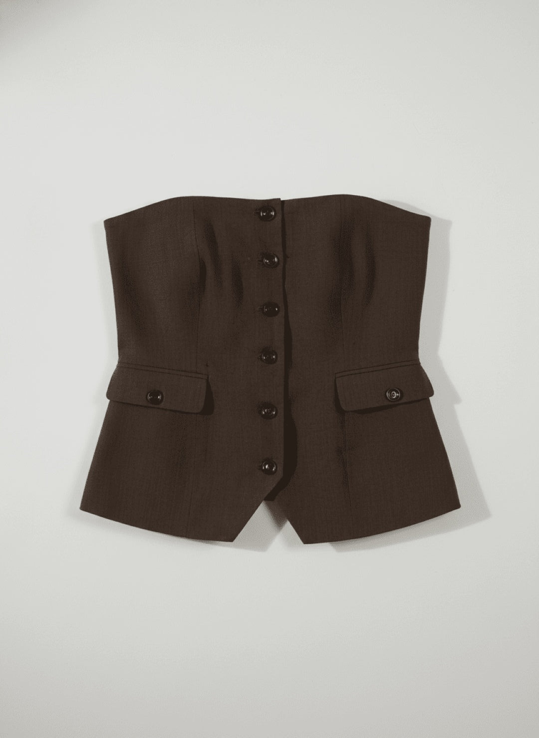 08 khadi strapless top brown flat lay