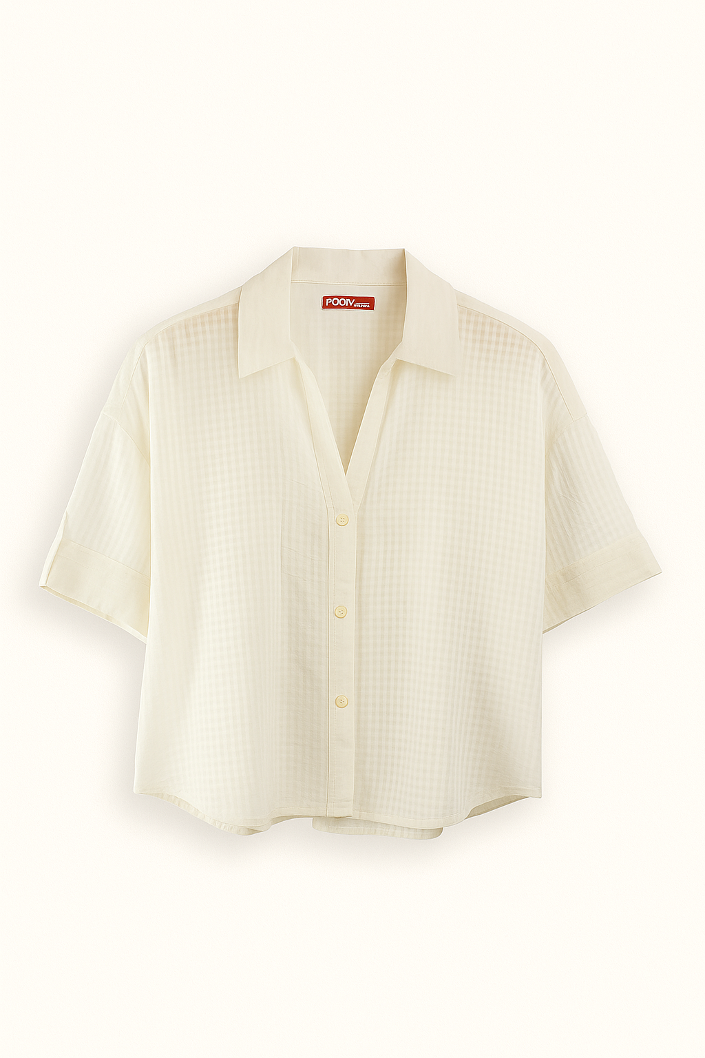 Orchid Cotton Khadi Self Checks Oversized Shirt