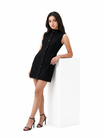ROOV Women's Schiffli Mini Dress with Pure Cotton Lining