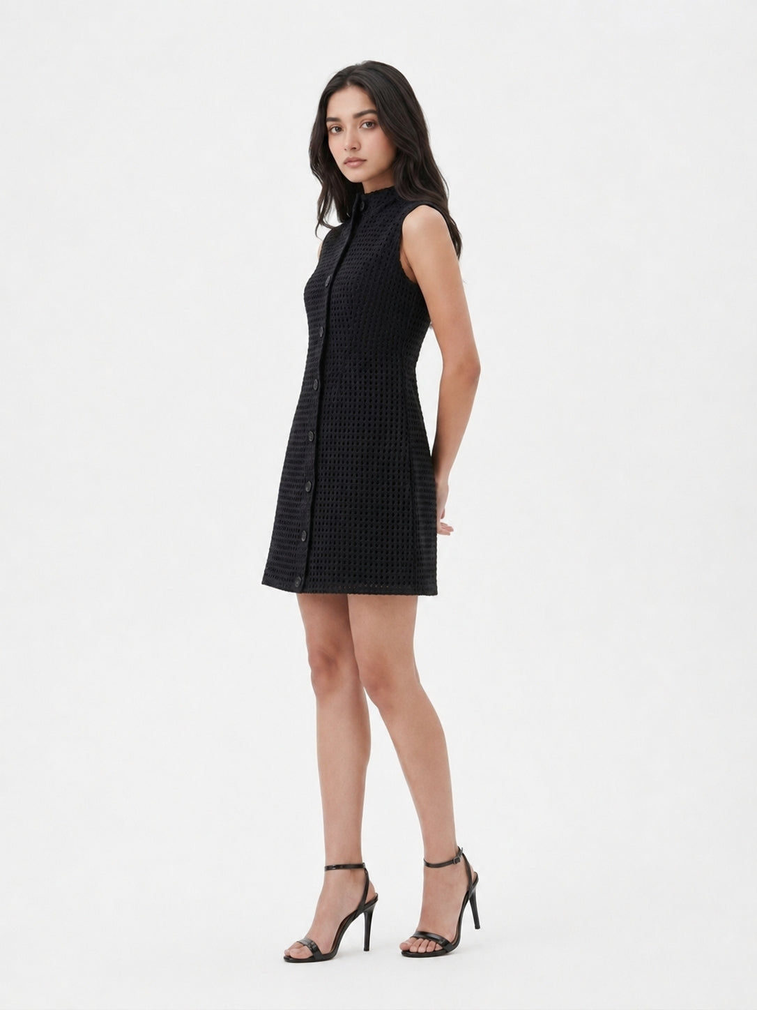 ROOV Women's Schiffli Mini Dress with Pure Cotton Lining