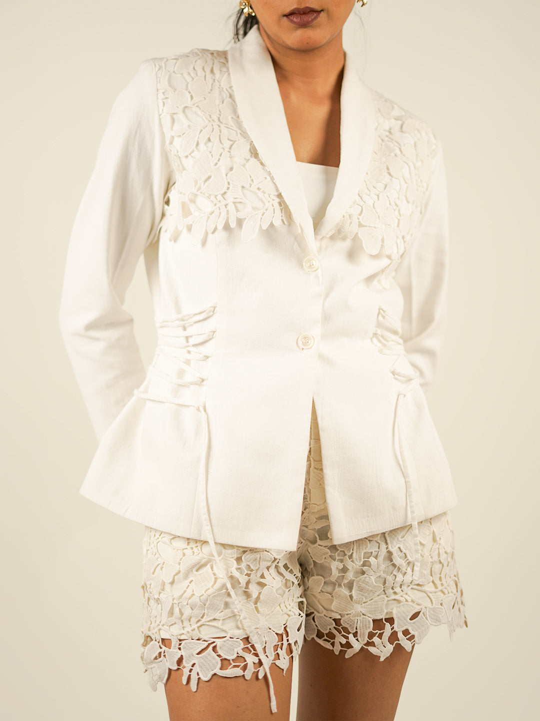 Jasmine Lace Shorts with Scallop Hem