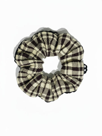Cotton Solid Scrunchies with Lace Trim