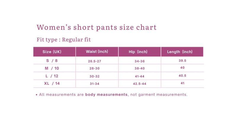 Size chart for ROOV Women Black Schiffli Embroidered Cotton Mid-Rise Shorts