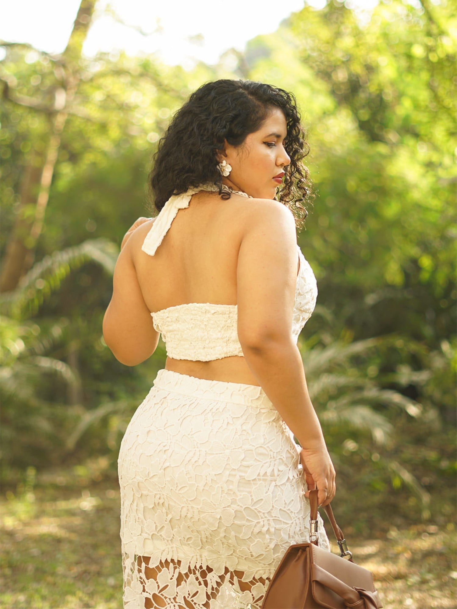 024 halter neck tie up crop top white back