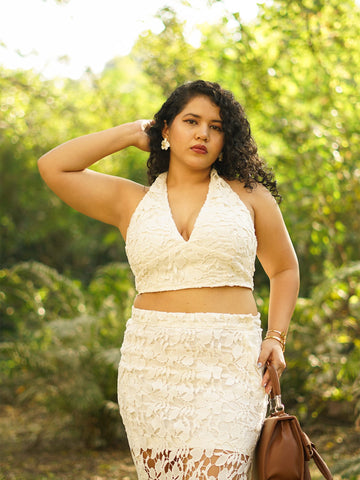 024 halter neck tie up crop top white