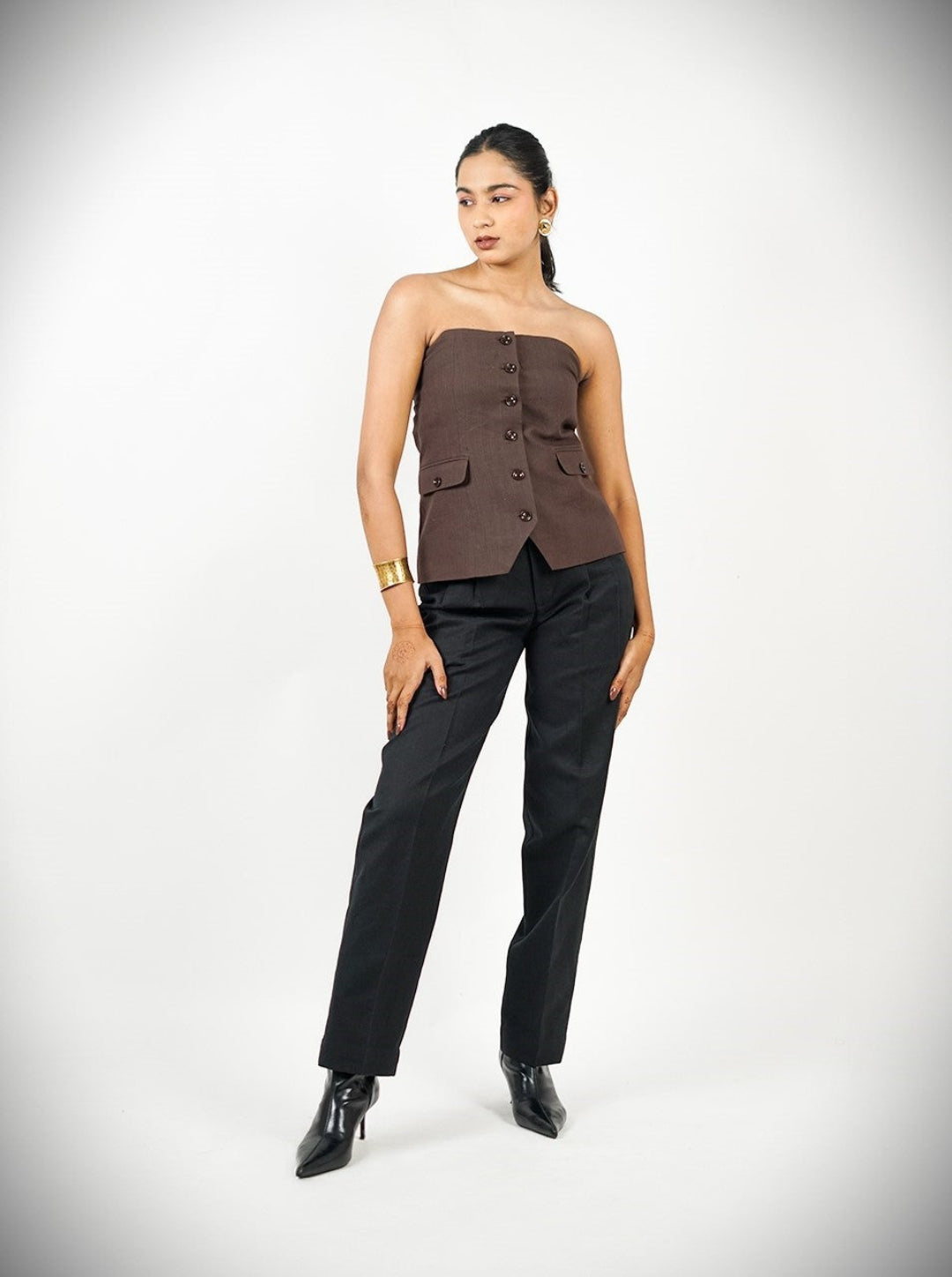 khadi straight fit workwear pants black full