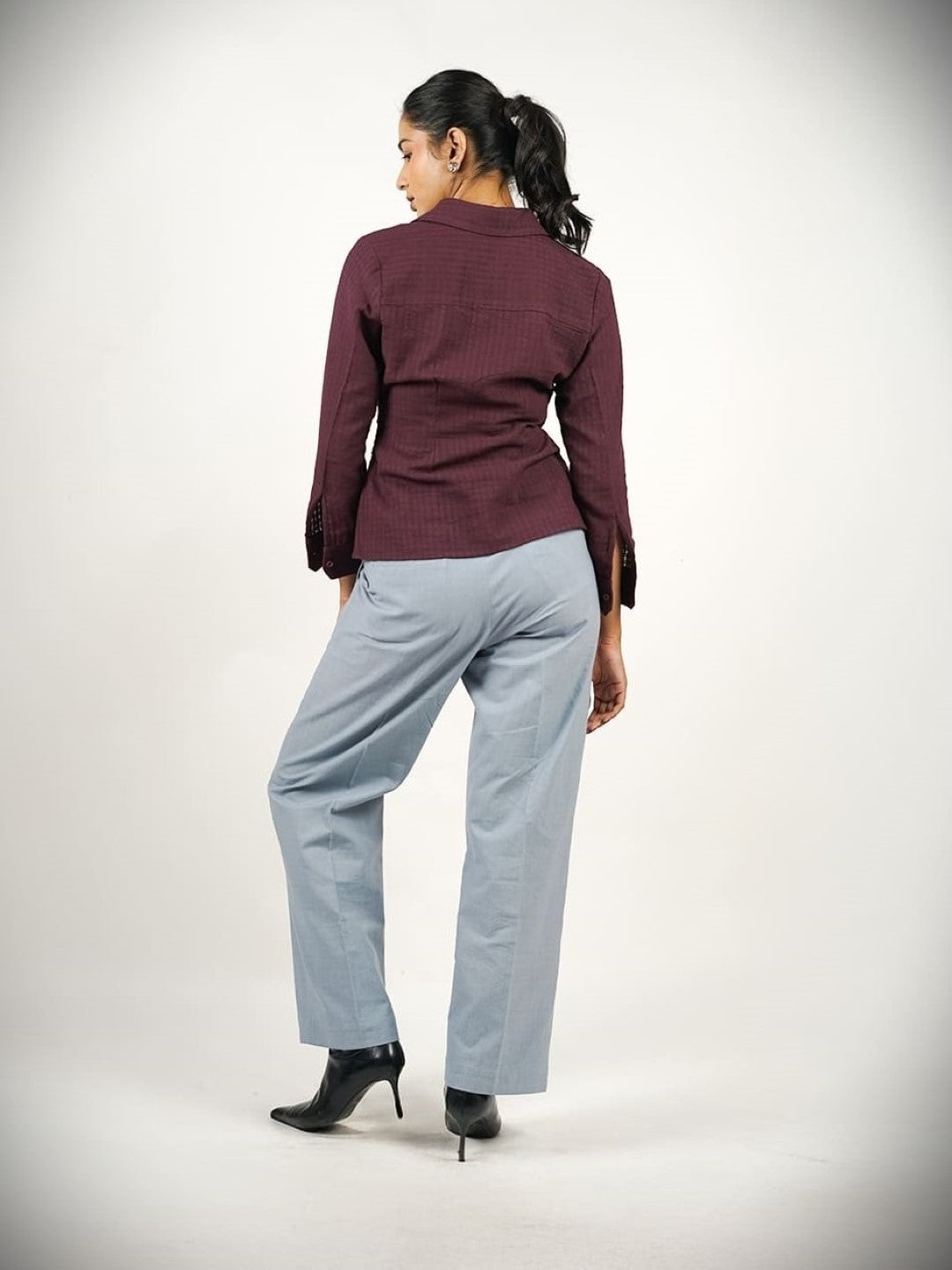  khadi straight fit workwear pants grey back1