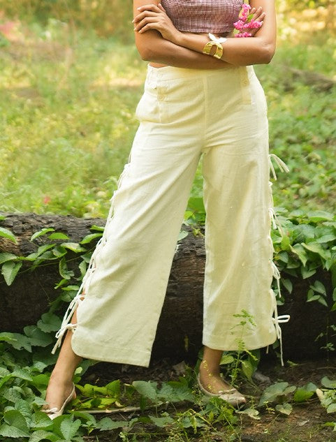khadi tailored pants white front