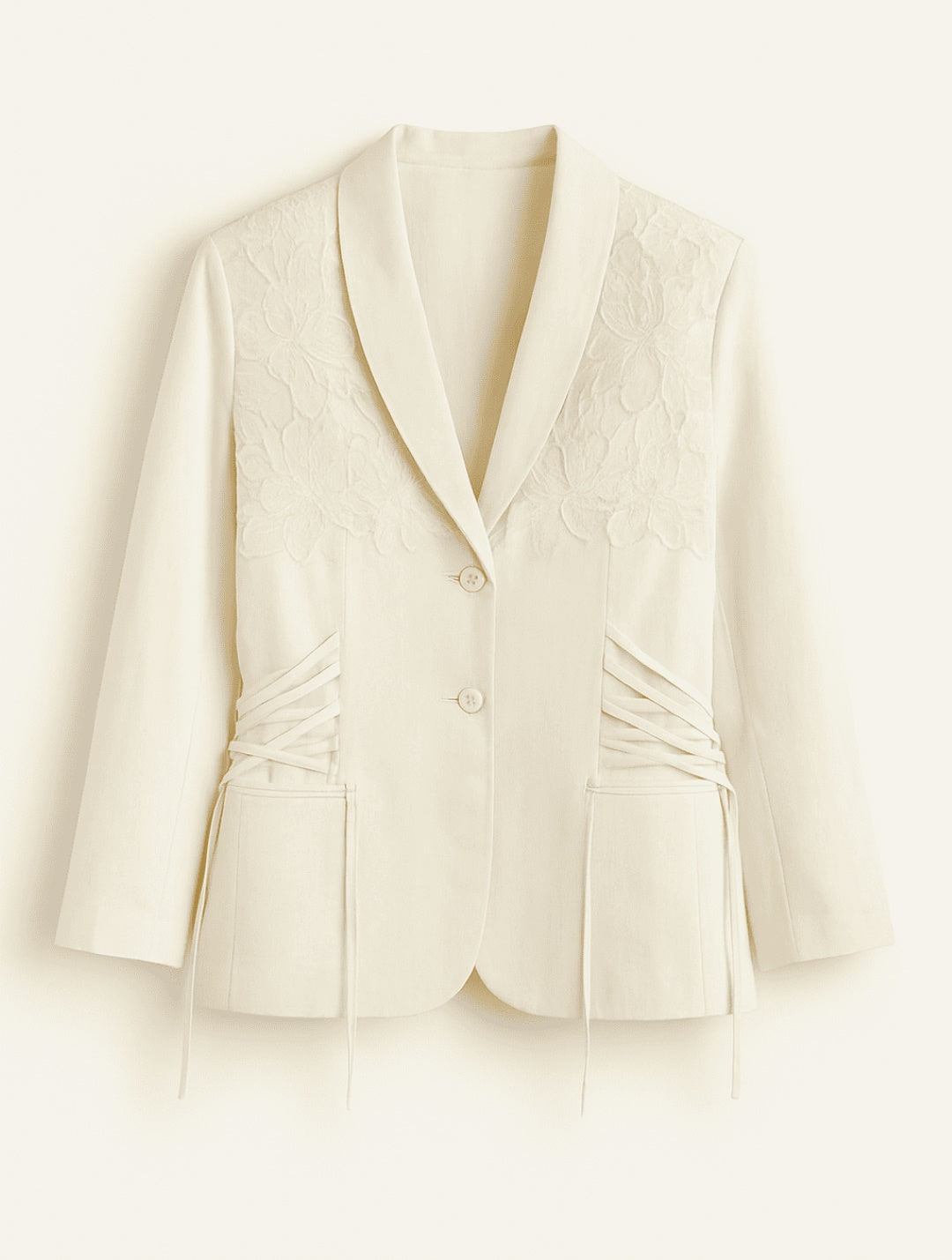 khadi tailored white blazer flatlay