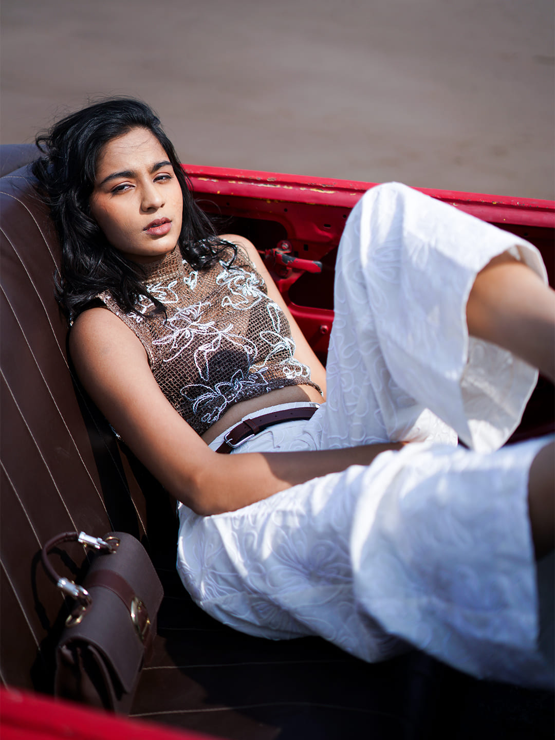 06 jute mesh sheer top brown lifestyle