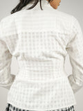 self check textured khadi shirt white back
