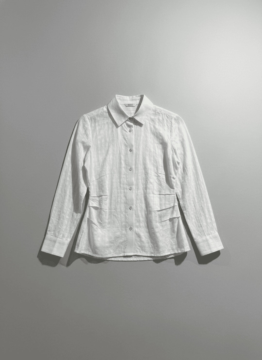 self check textured khadi shirt white flat lay