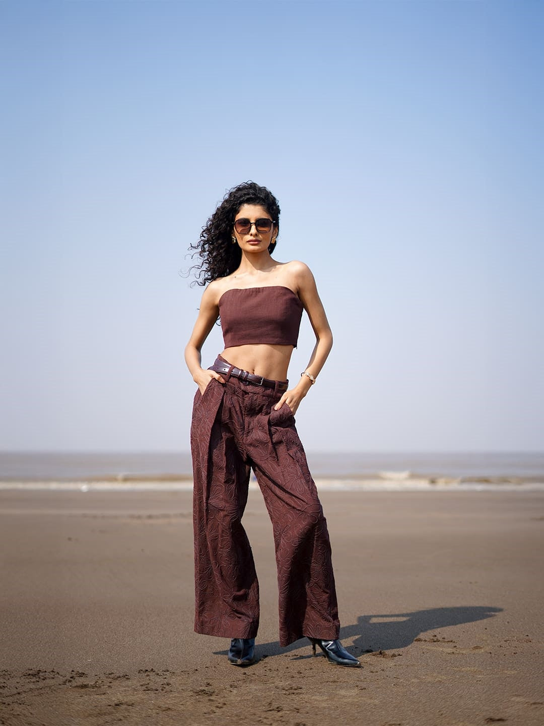 wide leg embroidered khadi pants full2